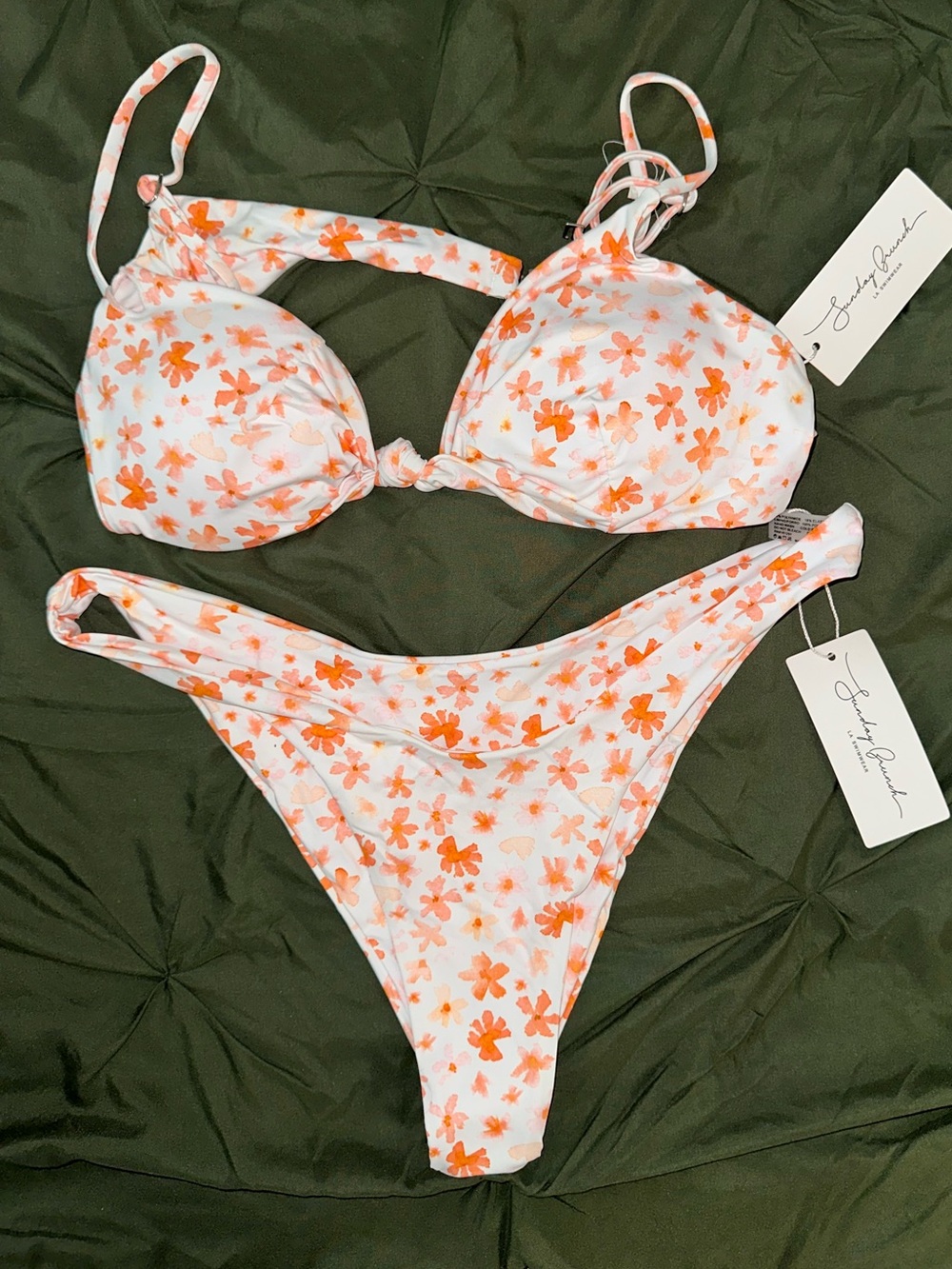 Grey Bandit Floral Orange & White Bikini Set